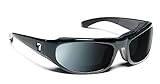 7eye Whirlwind SharpView Sunglasses, Black Glossy Frame, Polarized Gray Lens, Small/Large