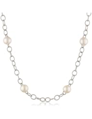 Bella Pearl Fancy Large Ring Tin Cup Pendant Necklace, 19"