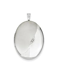 Sterling Silver 26mm Polished & Satin D/C Oval Locket. Metal Wt- 6.4g