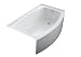 KOHLER K-1100-RA-0 Expanse Curved Integral Apron Bath with Right-Hand Drain, White