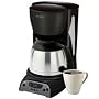 Mr. Coffee DRTX85 8-Cup Programmable Coffeemaker with Thermal Carafe, Black and Stainless Steel