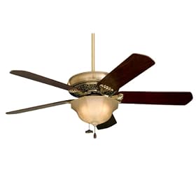 Emerson CF4500AB Crown 5 Blade Ceiling Fan in Antique Brass
