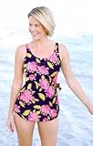 Paradiso Floral Sarong Front Swimsuit - Women's Swimsuit Plus Size Swimsuit