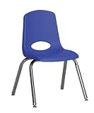 Early Childhood Resource ELR-0194-BLG 14 in. School Stack Chair with Chrome Swivel Glide Legs - Blue