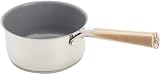 Sitram - Ecolo Verde - Casserole Inox - Intérieur Céramique - 1,60 L - Poignée Bamboo - Diamètre: 16 cm