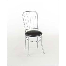 Home Styles 5993-80 Soda Shoppe Dinette Chair - Black Vinyl Cushion With Silver Frame by Home Styles