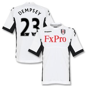 11-12 Fulham Home Jersey + Dempsey 23-M