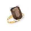 14k Gold, Diamond & Smoky Quartz Ring (0.01ctw)- Sizes 5-9