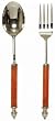Decorative Salad Servers with Caramel Resin Handles