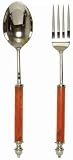Decorative Salad Servers with Caramel Resin Handles