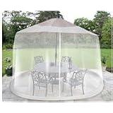 Garden Creations JB5442 Outdoor 9-Foot Umbrella Table Screen, White