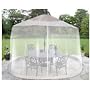 Garden Creations JB5442 Umbrella Table Screen, White, 9-Feet