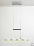 Brilliant Pendelleuchte höhenverstellbar Mira grün 5x20W Esszimmerleuchte