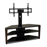 Techcraft 42IN Tv Stnd W Mnt Wood Legs Glass Top