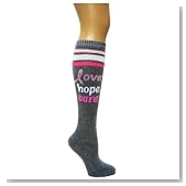 Pink Ribbon Breast Cancer Awareness Relay for Life Knee Socks Great for Fundraising Walk Survivor