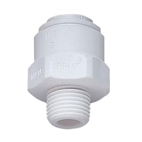 Push-to-connect male adapter, polypropylene, 1/4" x 1/4" NPTM, 10/pack
