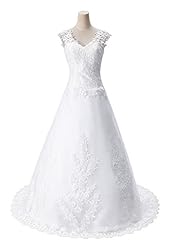 Sexy Sophisticated A-line V-neck Satin/Tulle Cap Sleeves Lace Evening Dress/Party Dress/Wedding Dress  with a Brush/Sweep Train 