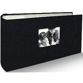 New HUDSON Black/soft-white 1-up cloth brag-book album by Kolo - 4x6