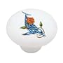 Dolphin with Rose Flower Decorative High Gloss Ceramic Drawer Knob