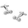 Men's Polished Barbell Cuff Link by Enrico Pardini - Silver Rhodium