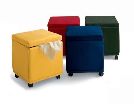 Storage Ottoman - Navy