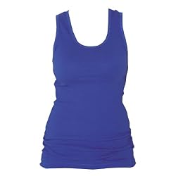 Royal Bright Blue Solid Color Tunic Longer Length Tank shirt tee, 100% Cotton.