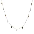 14K Gold Over Silver Long Smokey Quartz Necklace