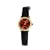 Ladies Red Dial & Black Croc Effect Strap Watch
