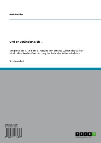 Und er verändert sich ...: Vergleich der 1. und der 3. Fassung von Brechts 