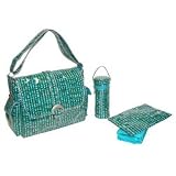 Laminated Buckle Bag - Stripe Illusion Teal