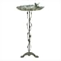 Verdigris Leaf Birdbath
