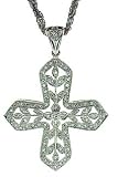Charles Winston Rodium Plated Sterling and CZ Cross