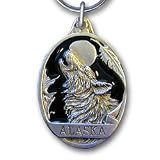 Pewter Key Ring - Alaska Wolf