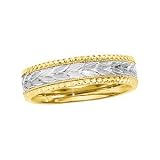 14K Two-Tone Gold Comfort Fit Wedding Band For Men and Women - Sizes 3.5 - 14.5
