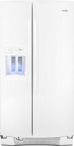 Whirlpool Gold GS6NVEXVB 25.6 cu. ft. Side-by-Side Refrigerator with 2 Adjustable SpillGuard Shelves, External Ice/Water Dispenser with In-Door-Ice Ice Dispensing System, and SideWise Electronic Controls with Pulse Defrost: Black (Actual Color Not Shown)