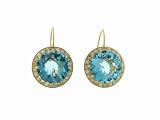 Blue Topaz Kat Earrings in Yellow Gold by Andrea Fohrman