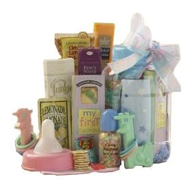 Oh Baby! Giant Baby Bottle Gourmet Food Gift Basket - Girl Pink