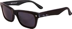 Tres Noir Shiny Black WAYCOOLER Sunglasses w/ Smoke Lens