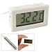 Black LED Digital Display White Case -50 to 70 Centigrade Thermometer