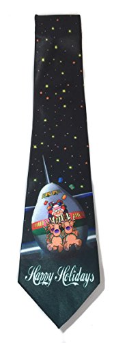 Stonehouse Collection Men's Airplane Christmas Tie - Funny Airline Holiday Theme Tie