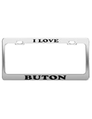 I LOVE BUTON Tag License Plate Frame Gift Car Accessory