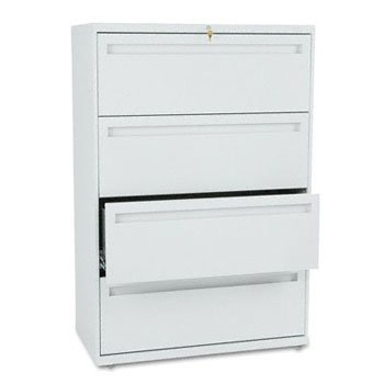 Light Gray HON 700 Series 36 4 Drawer Lateral Metal Filing Cabinet with Lock