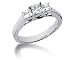 1.04CTW Trellis Three Stone Princess Cut Diamond Ring in Palladium