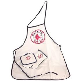 Boston Red Sox MLB Apron Oven Mitt Potholder Tailgate Set