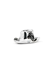 Novobeads Cowboy Hat Sterling Silver Charm Bead - Made in USA w imported materials - Fits all major bead bracelets