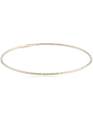 14k Yellow Gold D-Cut Thin Slip-On Bangle Bracelet, 7.75"