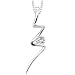 Dazzling Lights: Sterling Silver Lighting Strikes Pendant Necklace with CZ Diamond