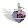 43mm X 29mm Murano Glass Heart Pendant With Pink and Purple Tones