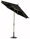 Outdoor Living : 11' Auto-tilt Umbrella Champagne Black Sunbrella