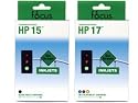 Remanufactured HP 15 & 17 Ink Cartridges Combo 2-Pack: 1 Black / 1 Color